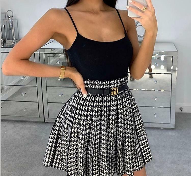 dogtooth mini dress
